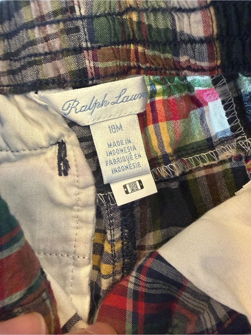 Ralph Lauren Madras Plaid Cotton Preppy Shorts / 18 month